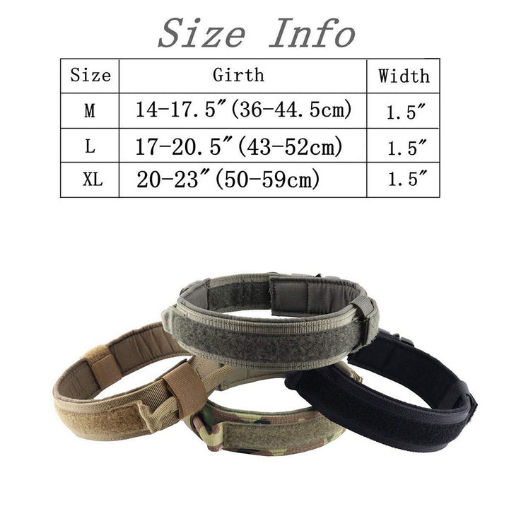 Durable Tactical Dog Collar – High-Quality Nylon, Adjustable, with Quick Release Buckle and Velcro