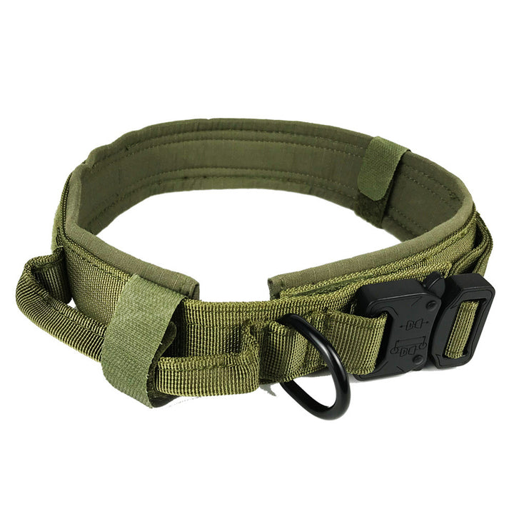 Durable Tactical Dog Collar – High-Quality Nylon, Adjustable, with Quick Release Buckle and Velcro