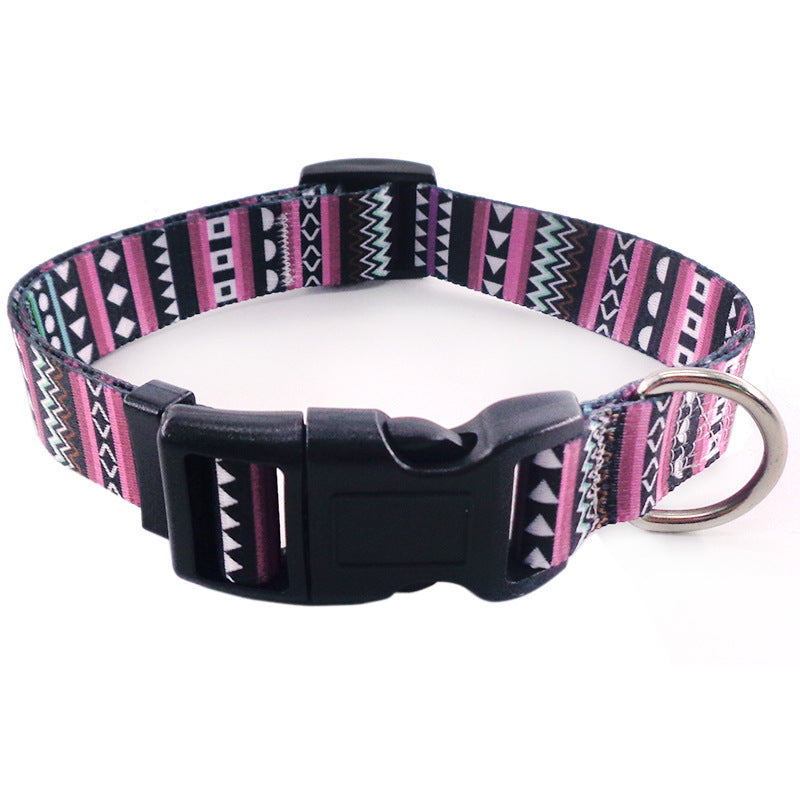 Bohemian Dog Collar – Digital Print Polyester Pet Collar in National Style