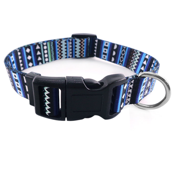 Bohemian Dog Collar – Digital Print Polyester Pet Collar in National Style