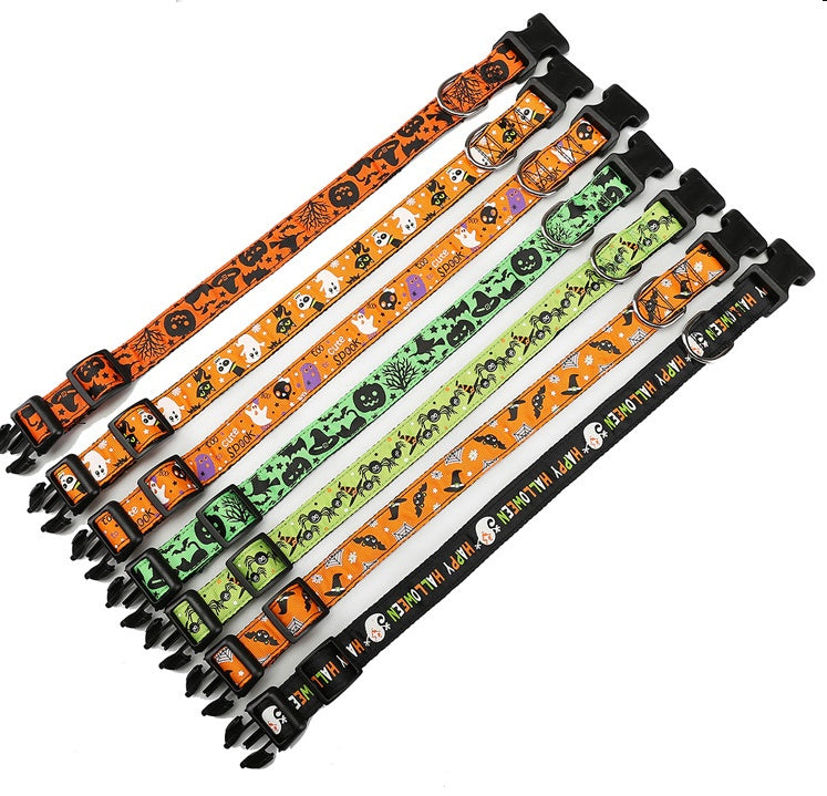 Halloween Pet Collar | Festive Nylon Dog Collar for Halloween | Adjustable & Comfortable