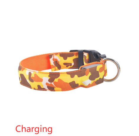 Flashing LED Pet CollarCamouflage nylon Dog Collar with 3 Lighting Modes for Night Walking, Adjustable Sizes for Dogs & Cats