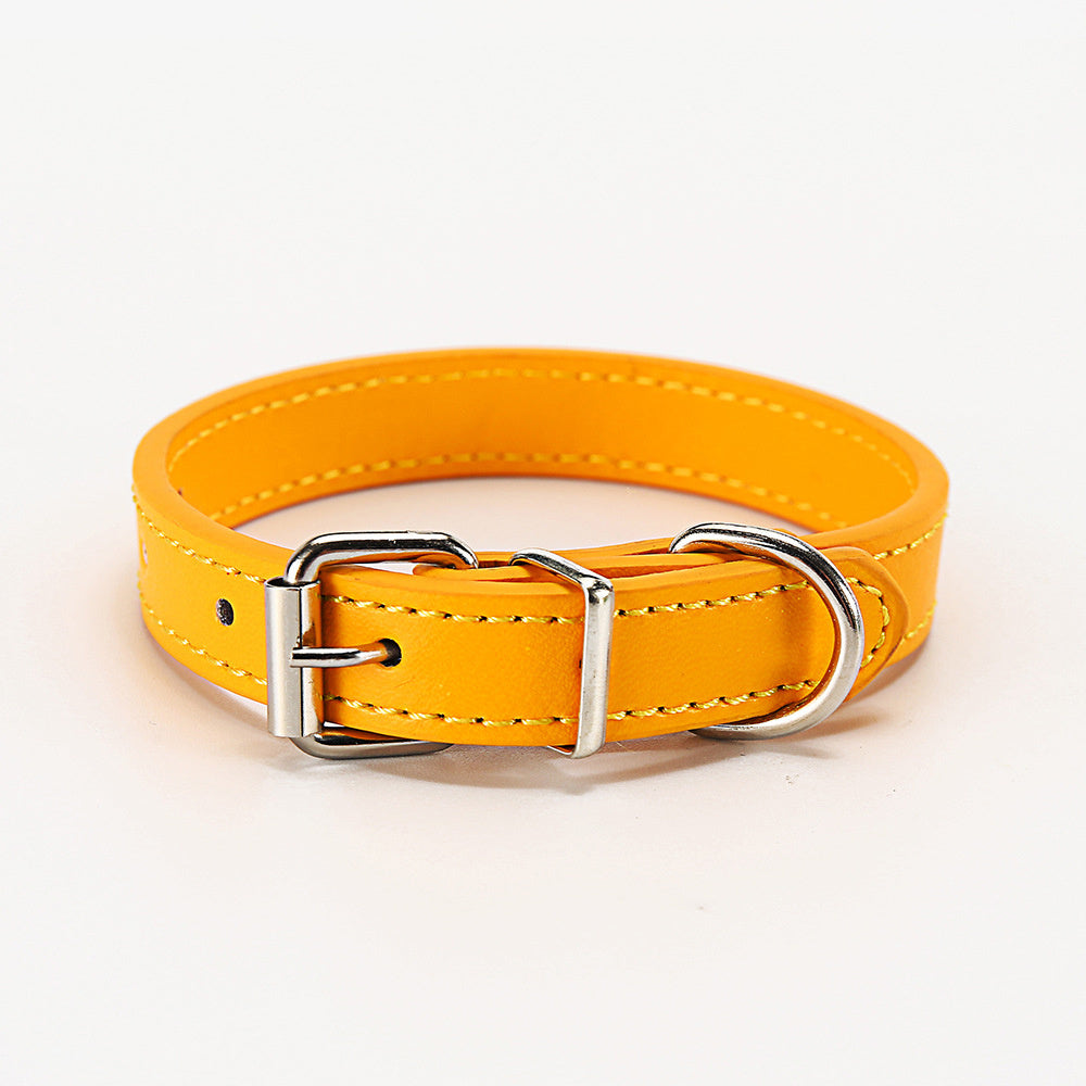 Bright PU Dog Collar – Stylish & Durable for Small Dogs