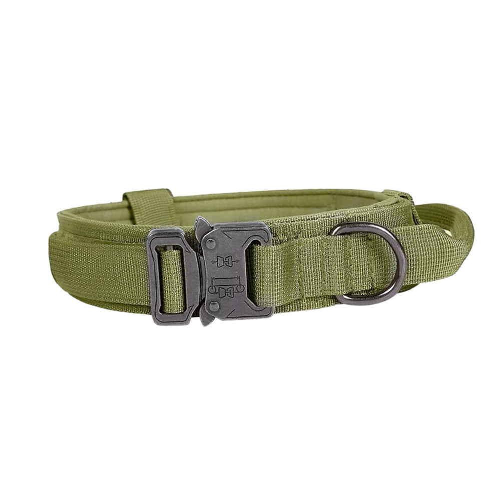 Adjustable Tactical Dog Collar and Leash Set – Military Nylon Design