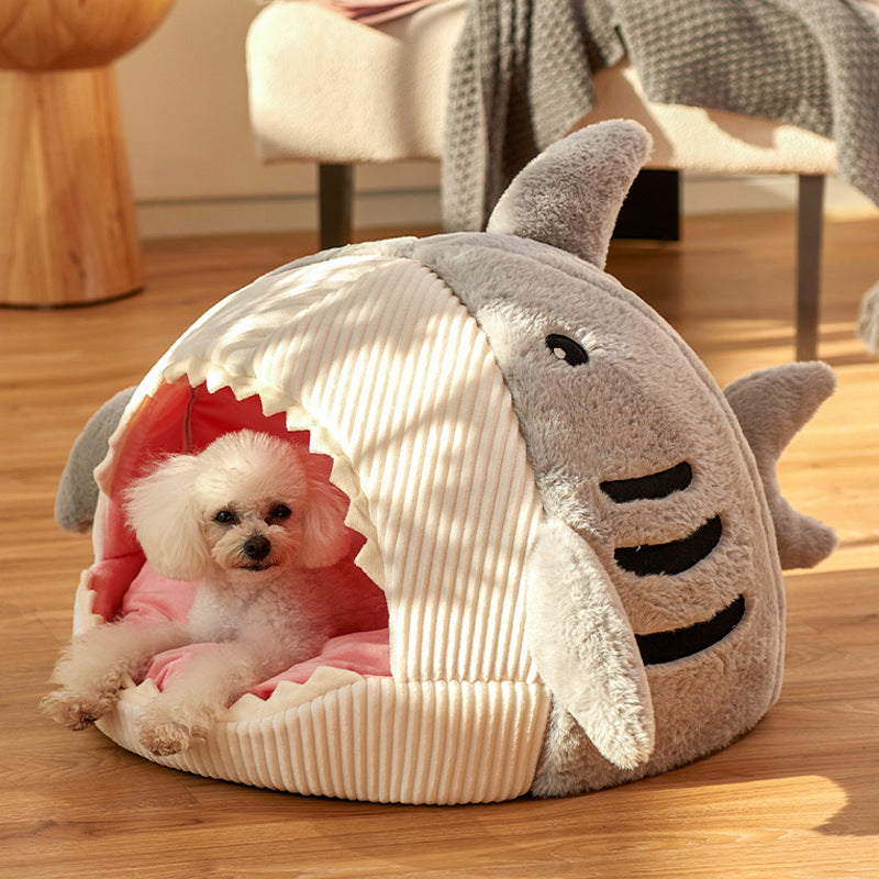 Shark Cat/Dog Kennel - Semi-Closed Warm Yurt for All Seasons