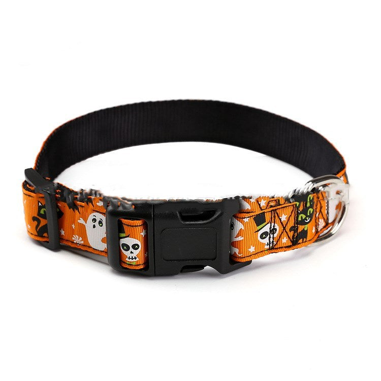 Halloween Pet Collar | Festive Nylon Dog Collar for Halloween | Adjustable & Comfortable