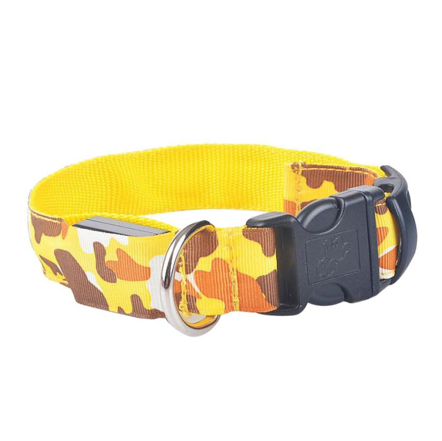 Flashing LED Pet CollarCamouflage nylon Dog Collar with 3 Lighting Modes for Night Walking, Adjustable Sizes for Dogs & Cats