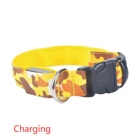 Flashing LED Pet CollarCamouflage nylon Dog Collar with 3 Lighting Modes for Night Walking, Adjustable Sizes for Dogs & Cats