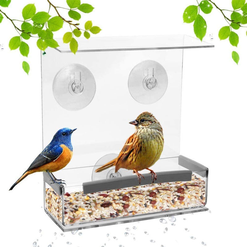 Rectangular Bird Feeder - Durable Acrylic Design