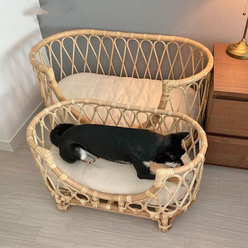 Handmade Rattan Woven Pet Bed | Stylish Sofa for Dogs