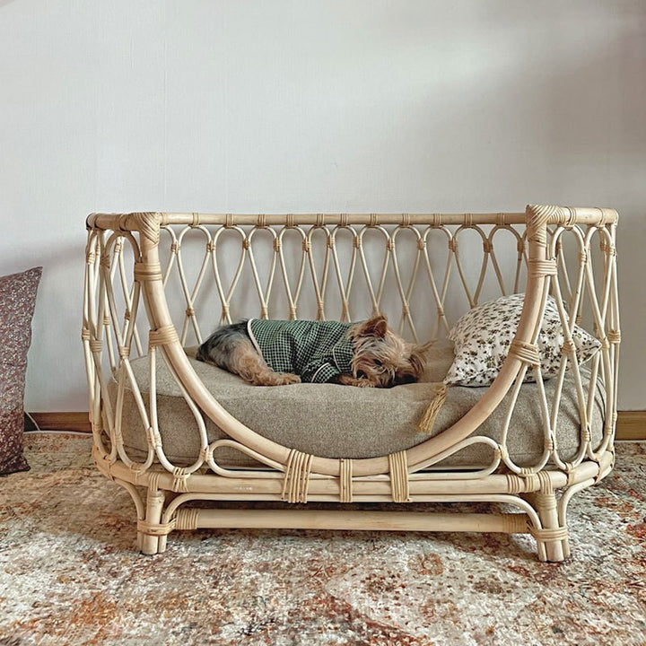 Handmade Rattan Woven Pet Bed | Stylish Sofa for Dogs