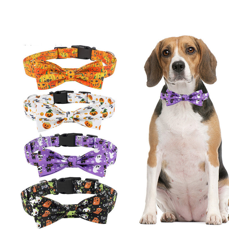 Cartoon Halloween Dog Collars | Adjustable Polyester Dog Collar | Festive & Comfortable