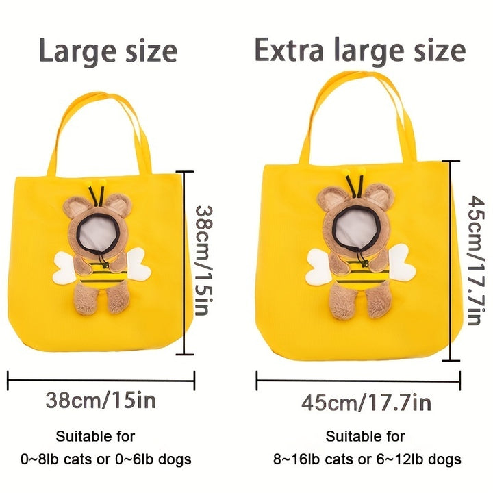 Little Bee Design Pet Carrier Bag | Breathable Canvas Shoulder Bag for Dogs & Cats