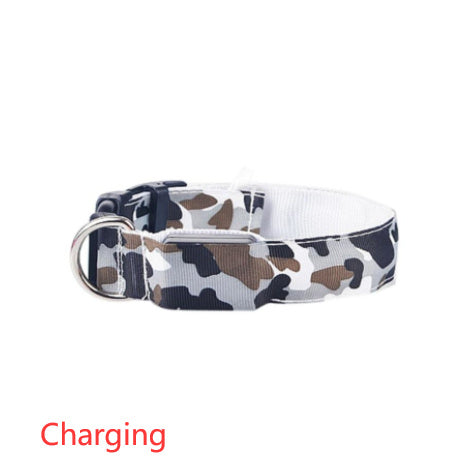 Flashing LED Pet CollarCamouflage nylon Dog Collar with 3 Lighting Modes for Night Walking, Adjustable Sizes for Dogs & Cats